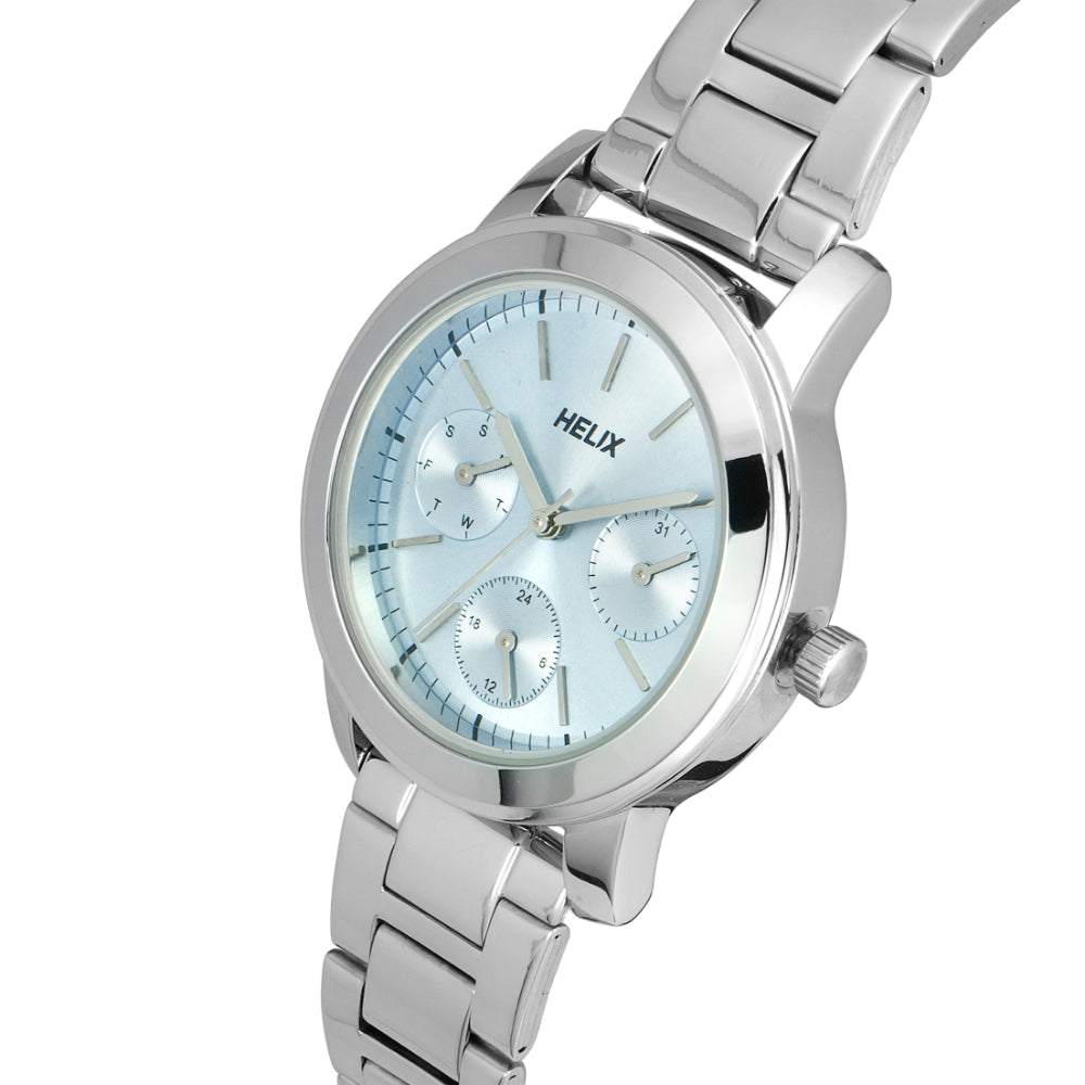 Helix By Timex Blue Round Analog Stainless Steel Watch Women -TW052HL00
