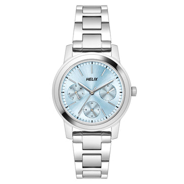 Helix By Timex Blue Round Analog Stainless Steel Watch Women -TW052HL00
