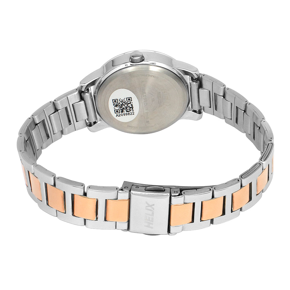 Helix By Timex Silver Round Analog Stainless Steel Watch Women -TW052HL02