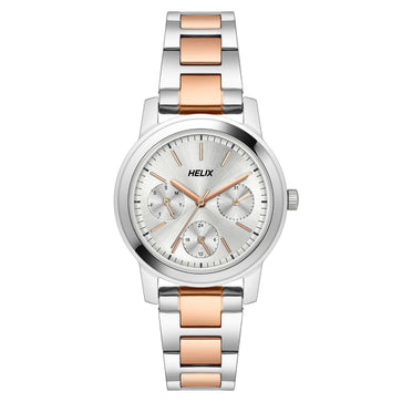 Helix By Timex Silver Round Analog Stainless Steel Watch Women -TW052HL02