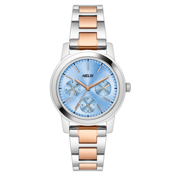 Helix By Timex Blue Round Analog Stainless Steel Watch Women -TW052HL03