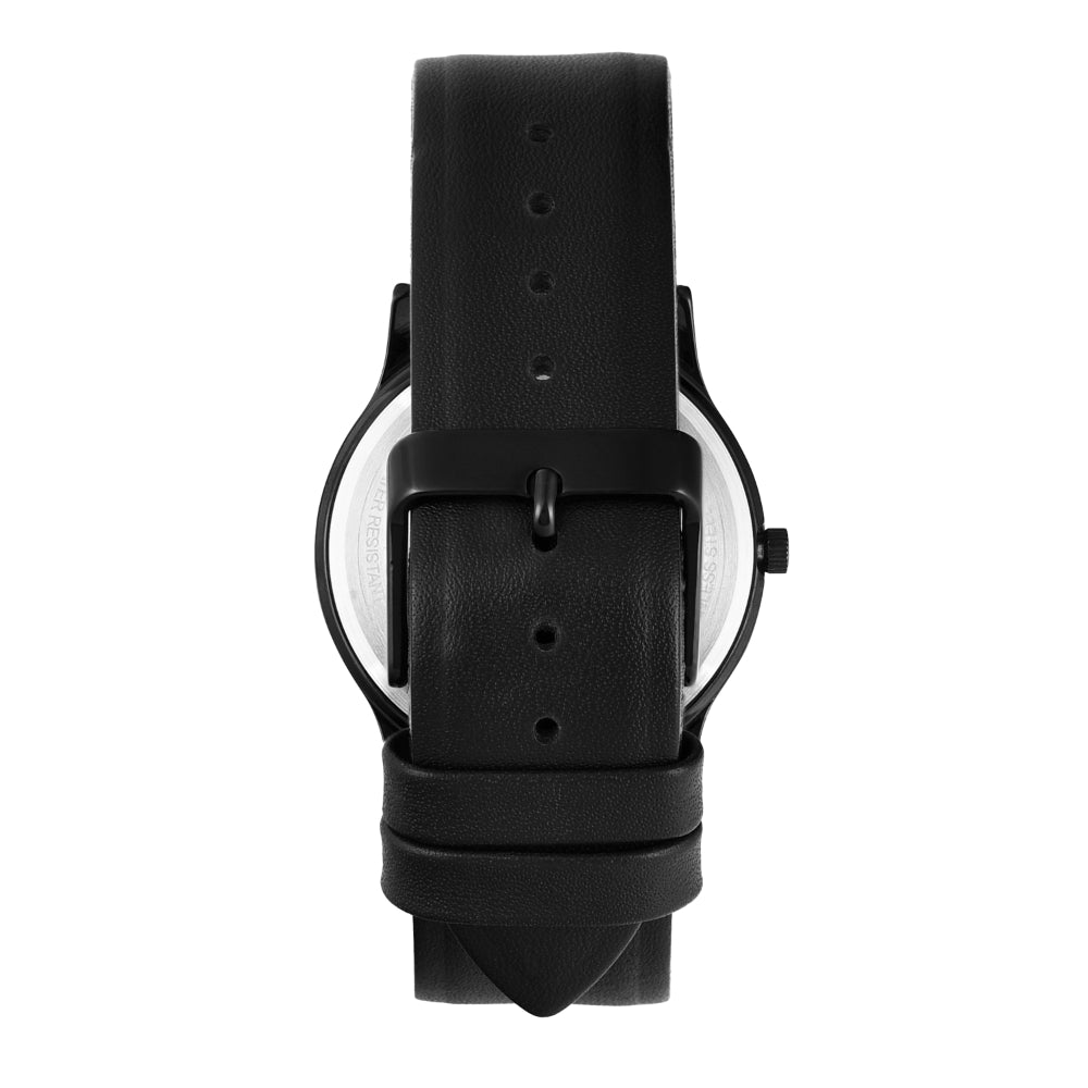 Helix By Timex Black Round Analog Leather Watch Men -TW054HG04