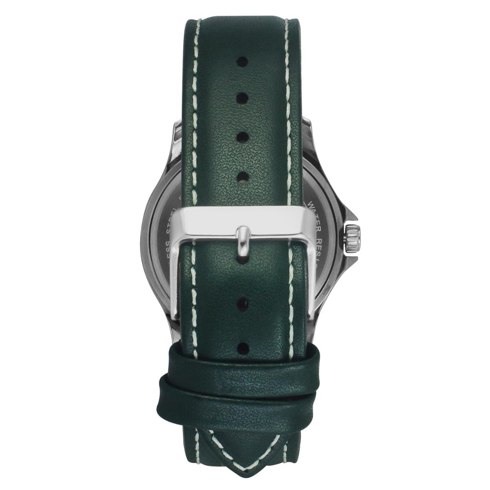 Helix By Timex Green Round Analog Leather Watch Men -TW055HG02