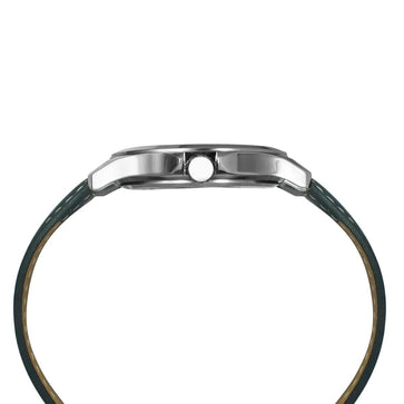 Helix By Timex Green Round Analog Leather Watch Men -TW055HG02