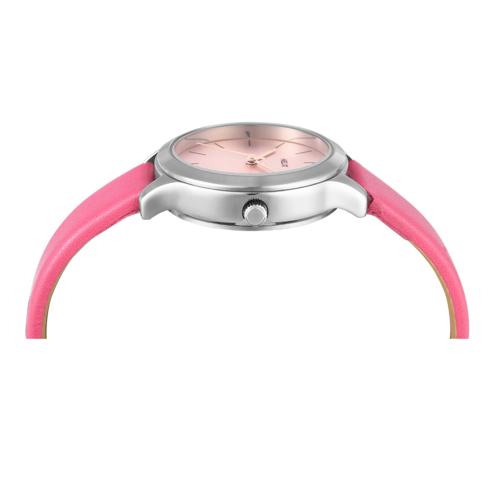 Helix By Timex Pink Round Analog Leather Watch Women -TW055HL01