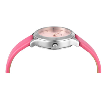 Helix By Timex Pink Round Analog Leather Watch Women -TW055HL01