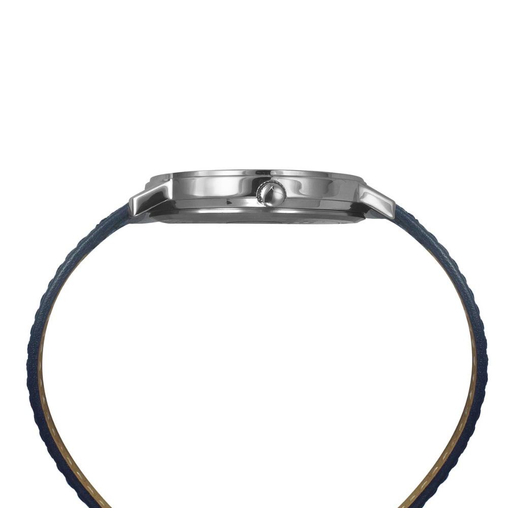 Helix By Timex Blue Round Analog Leather Watch Men -TW056HG02