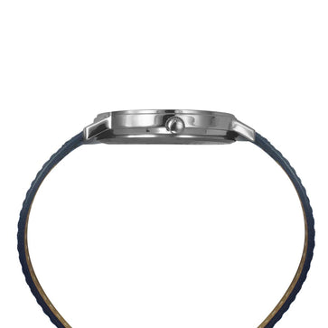 Helix By Timex Blue Round Analog Leather Watch Men -TW056HG02