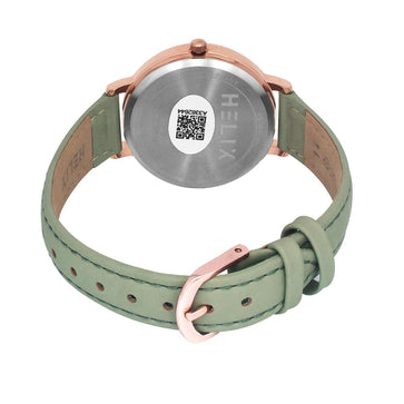Helix By Timex Green Round Analog Leather Watch Women -TW056HL00