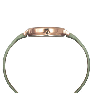 Helix By Timex Green Round Analog Leather Watch Women -TW056HL00