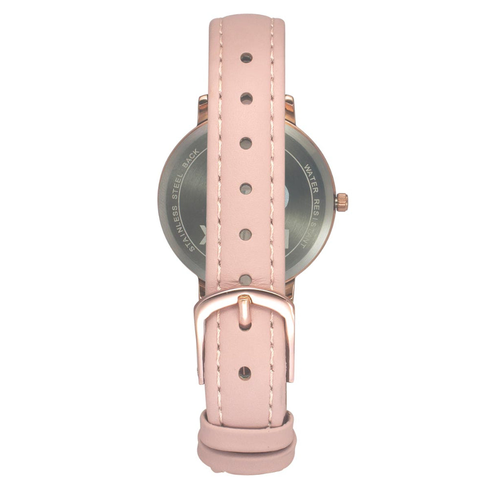 Helix By Timex Silver Round Analog Leather Watch Women -TW056HL01