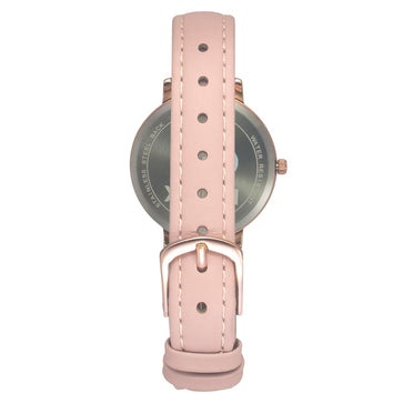 Helix By Timex Silver Round Analog Leather Watch Women -TW056HL01