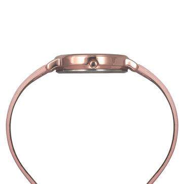 Helix By Timex Silver Round Analog Leather Watch Women -TW056HL01