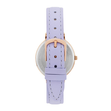 Helix By Timex Lavender Round Analog Leather Watch Women -TW056HL02