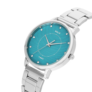 Helix By Timex Round 34mm Blue Dial Analog Women Watch - TW056HL08T