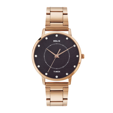 Helix By Timex Round 34mm Black Dial Analog Women Watch - TW056HL09T