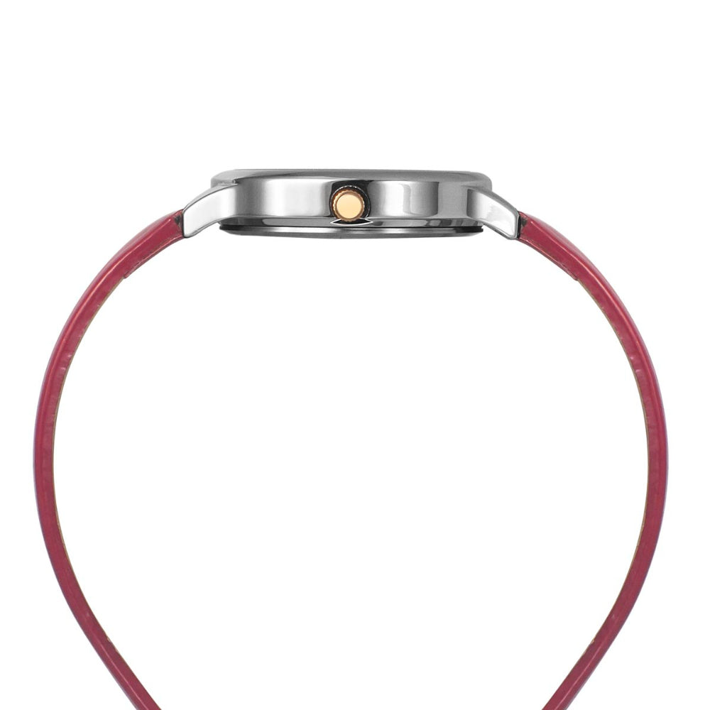 Helix By Timex Red Round Analog Leather Watch Women -TW060HL00T