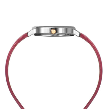 Helix By Timex Red Round Analog Leather Watch Women -TW060HL00T
