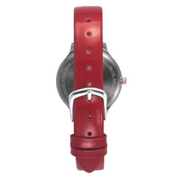 Helix By Timex Red Round Analog Leather Watch Women -TW060HL00T