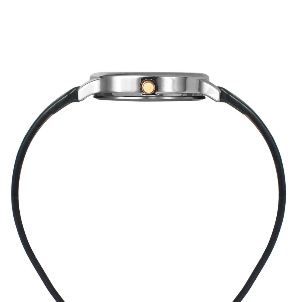 Helix By Timex Silver Round Analog Leather Watch Women -TW060HL01T