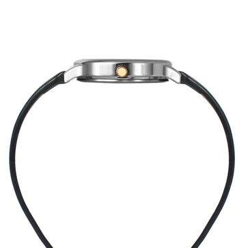 Helix By Timex Silver Round Analog Leather Watch Women -TW060HL01T