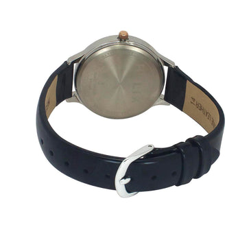 Helix By Timex Silver Round Analog Leather Watch Women -TW060HL01T