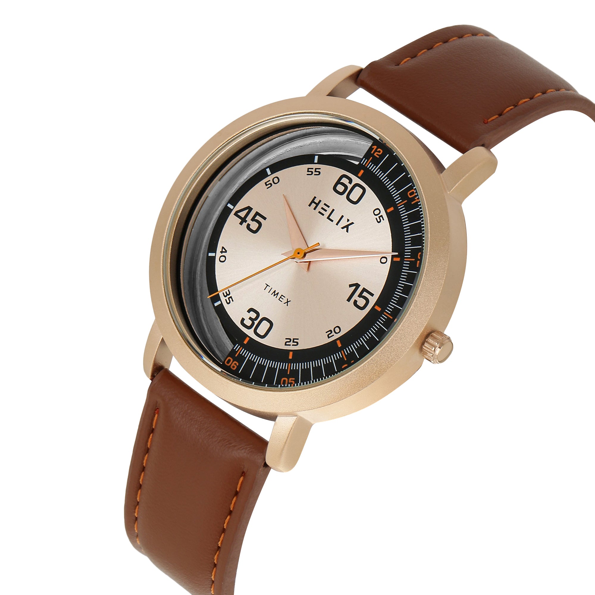 Helix By Timex Round 42mm Rose Gold Dial Analog Men Watch - TW063HG00T