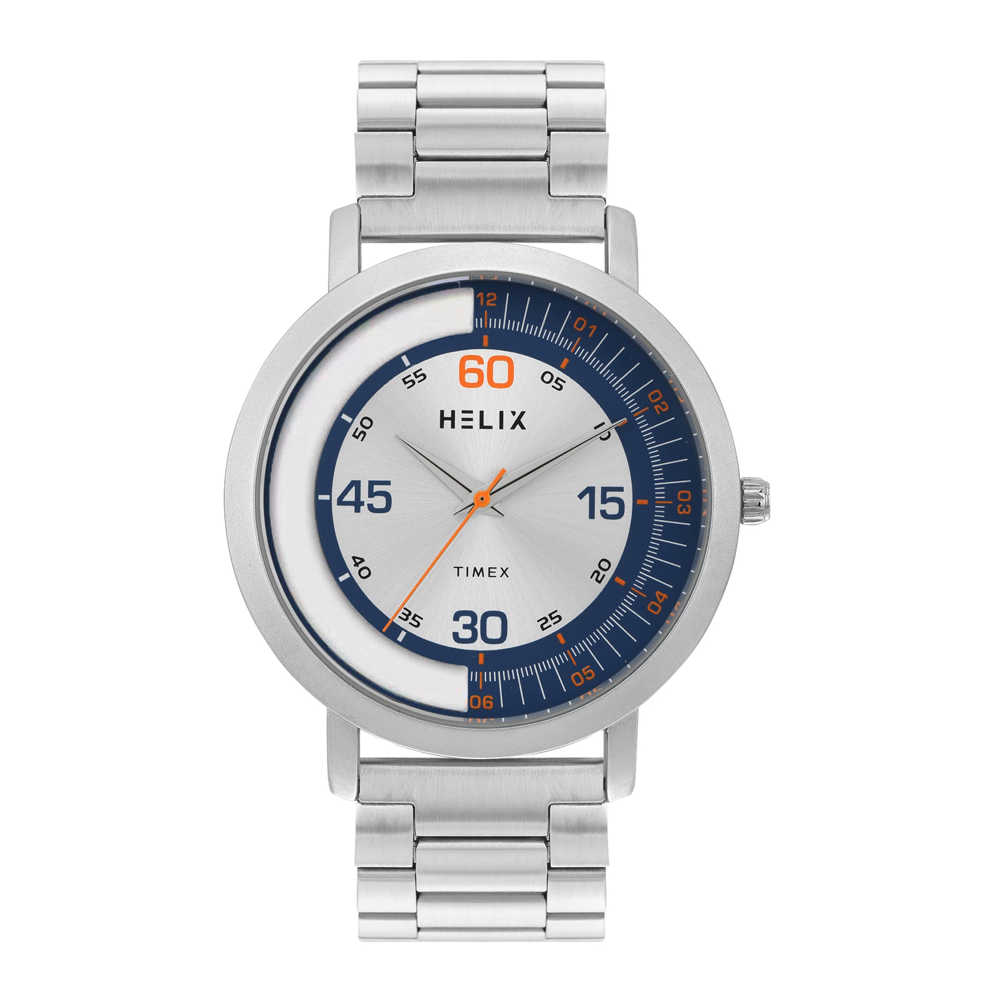 Helix By Timex Round 42mm Silver Dial Analog Men Watch - TW063HG01T