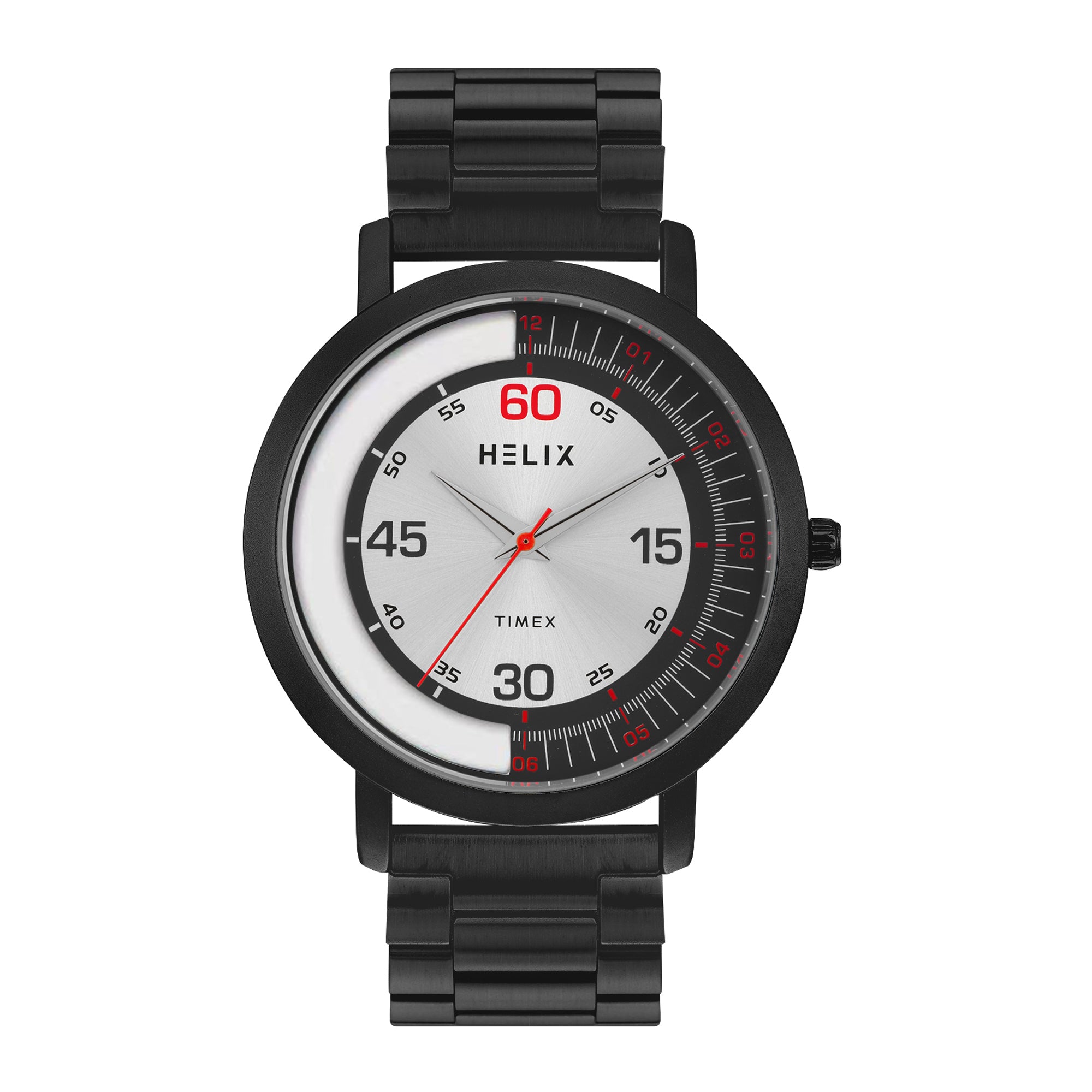 Helix By Timex Round 42mm Silver Dial Analog Men Watch - TW063HG02T