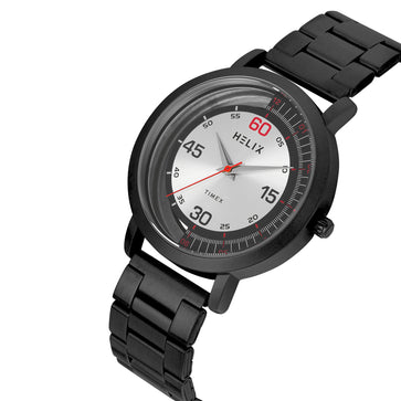 Helix By Timex Round 42mm Silver Dial Analog Men Watch - TW063HG02T
