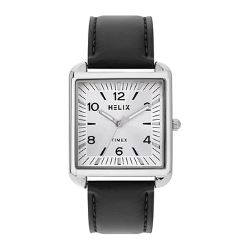 Helix By Timex Rectangle 36mm White Dial Analog Men Watch - TW064HG00T