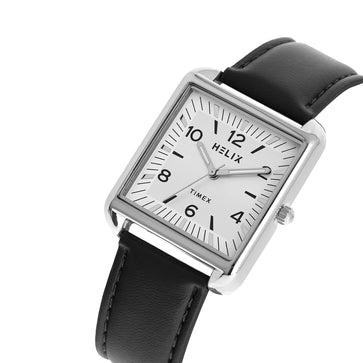 Helix By Timex Rectangle 36mm White Dial Analog Men Watch - TW064HG00T