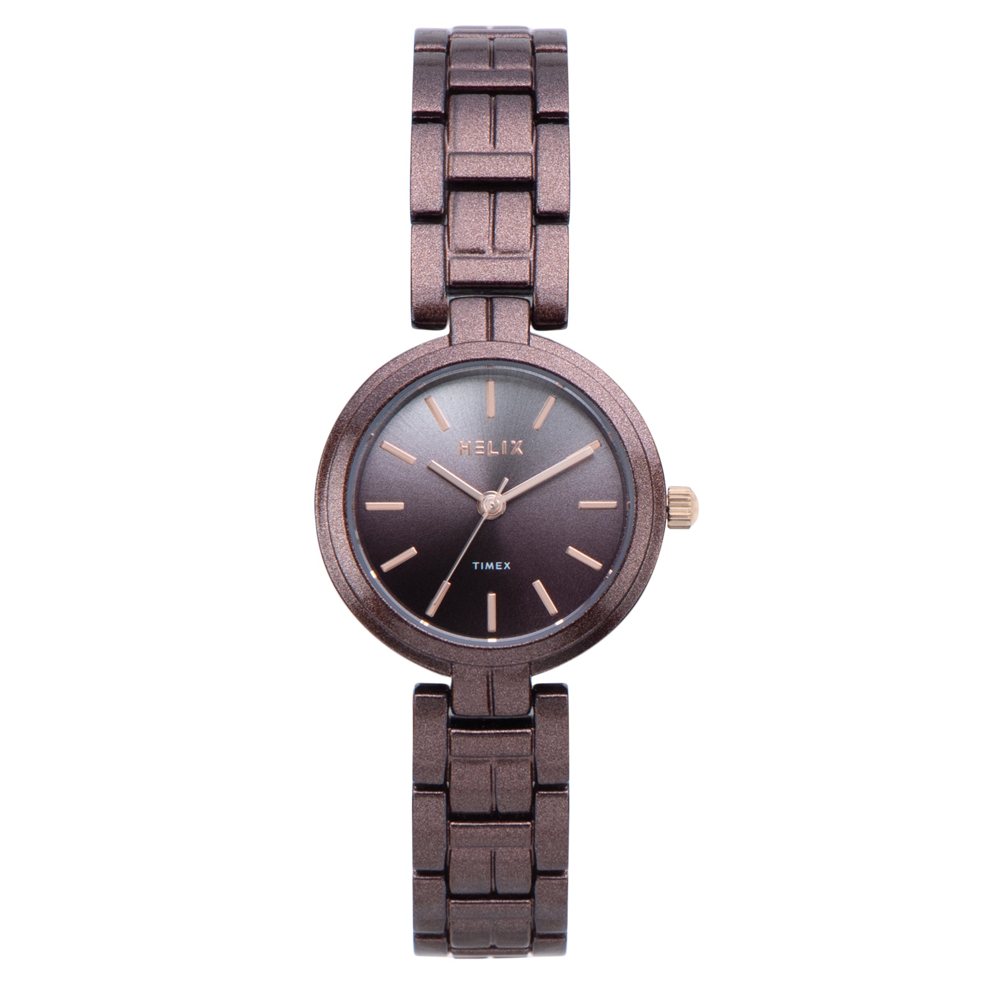 Helix By Timex Round 28mm Brown Dial Analog Women Watch - TW065HL01T
