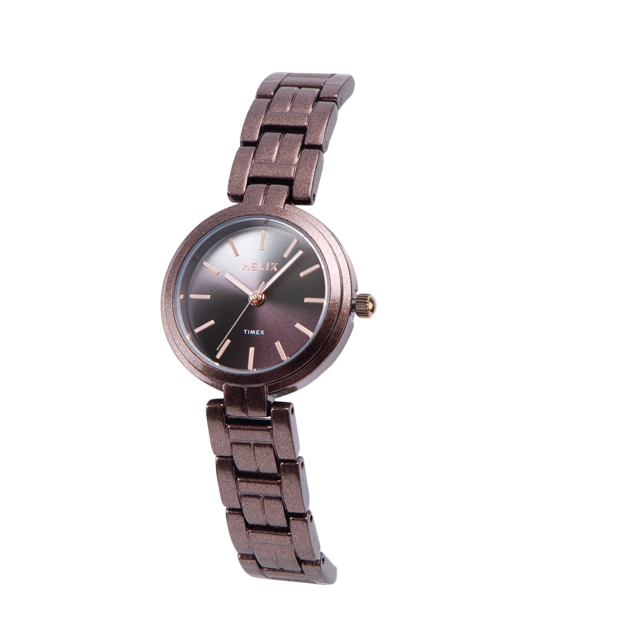 Helix By Timex Round 28mm Brown Dial Analog Women Watch - TW065HL01T