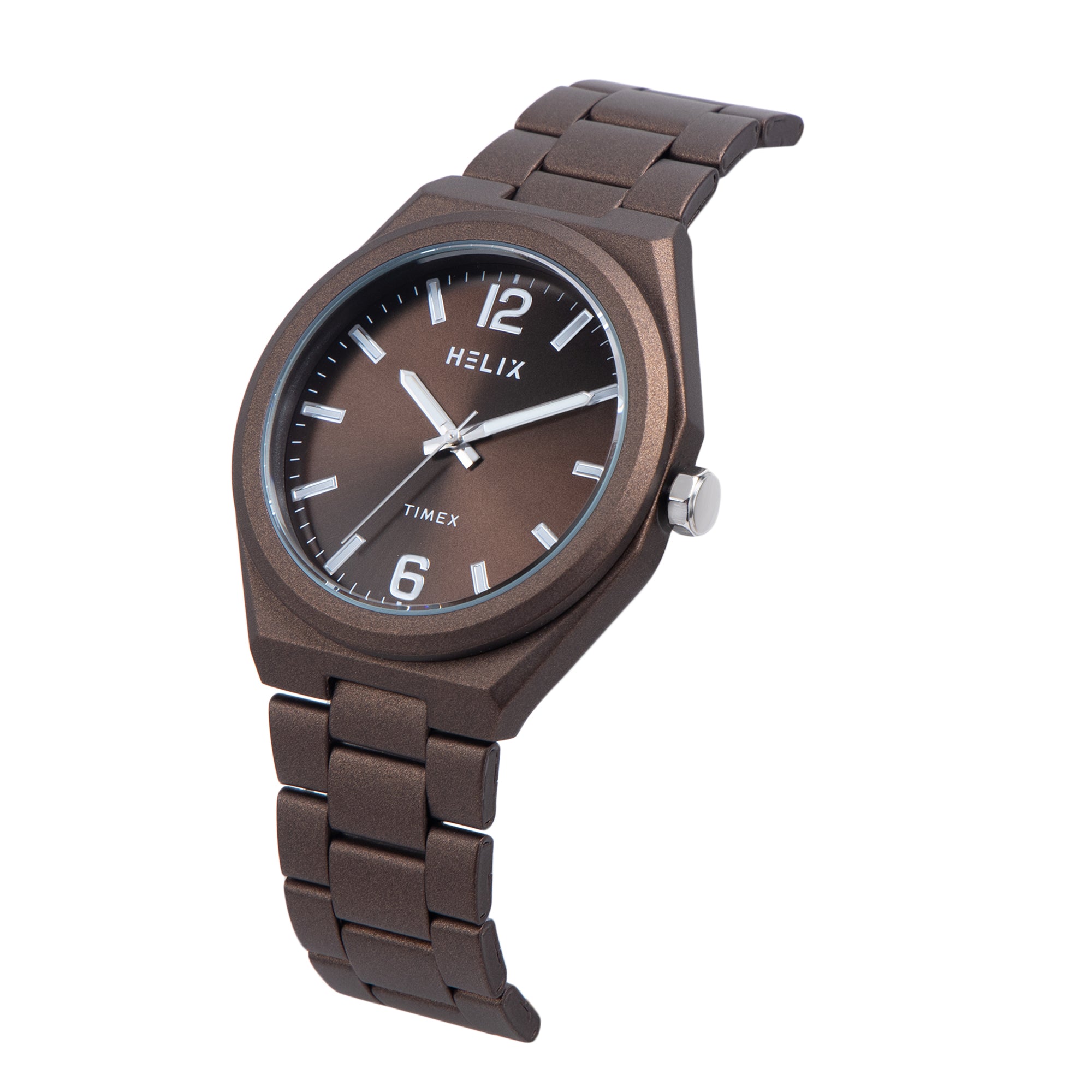 Helix By Timex Round 41mm Brown Dial Analog Men Watch - TW066HG02T