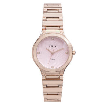 Helix By Timex Round 30mm Pink Dial Analog Women Watch - TW066HL01T