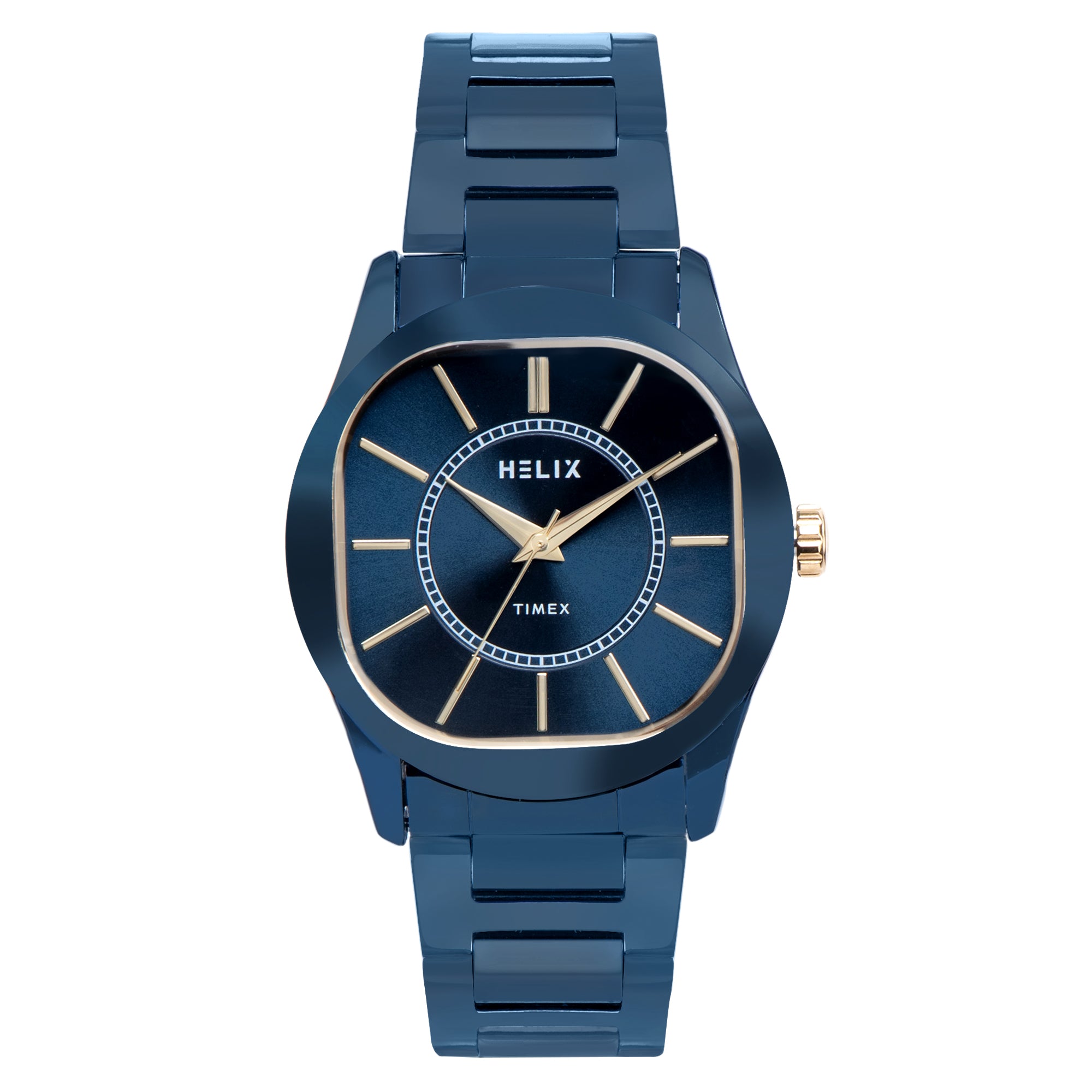 Helix By Timex Round 40mm Blue Dial Analog Men Watch - TW067HG01T