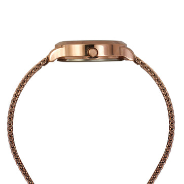 Helix By Timex Rose Gold Round Analog Stainless Steel Watch Women -TW022HL25