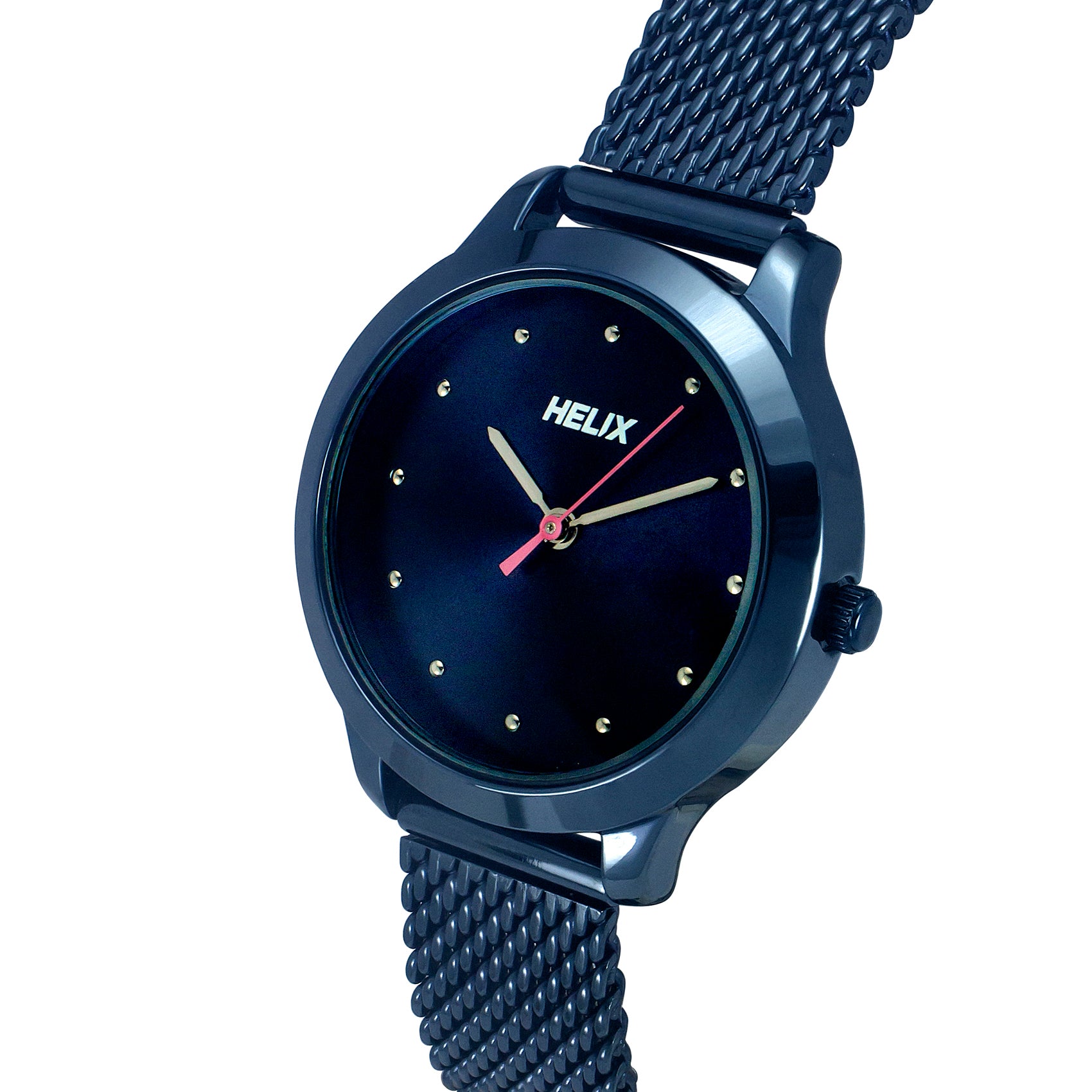 Helix By Timex Blue Round Analog Stainless Steel Watch Women -TW022HL26