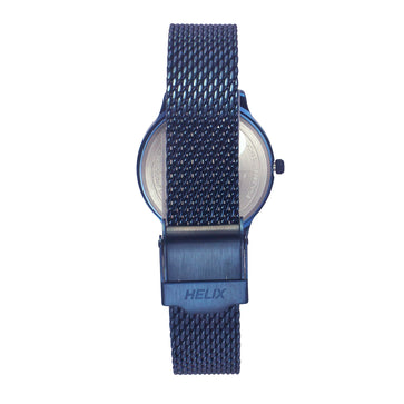 Helix By Timex Blue Round Analog Stainless Steel Watch Women -TW022HL26