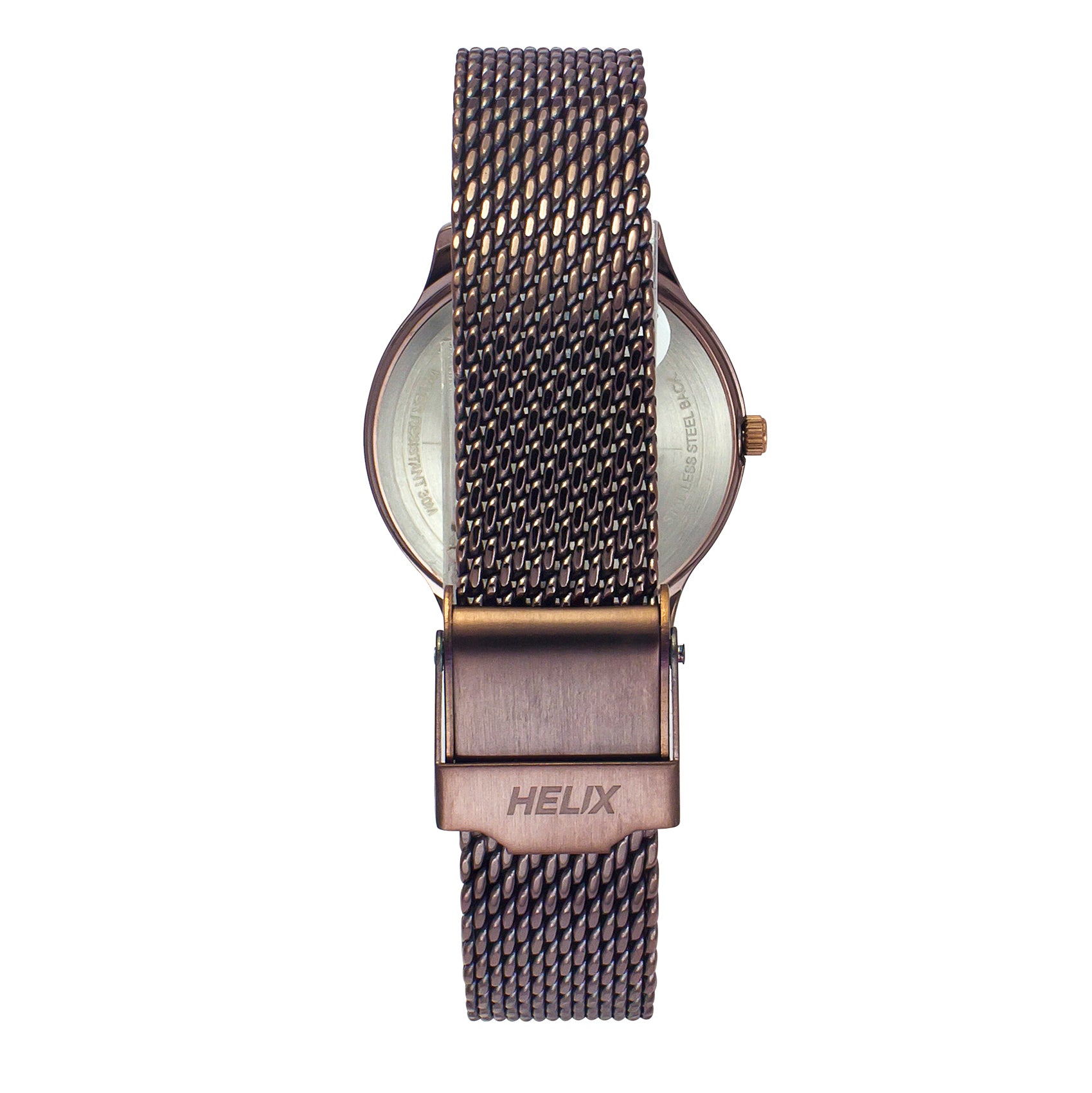 Helix By Timex Brown Round Analog Stainless Steel Watch Women -TW022HL27