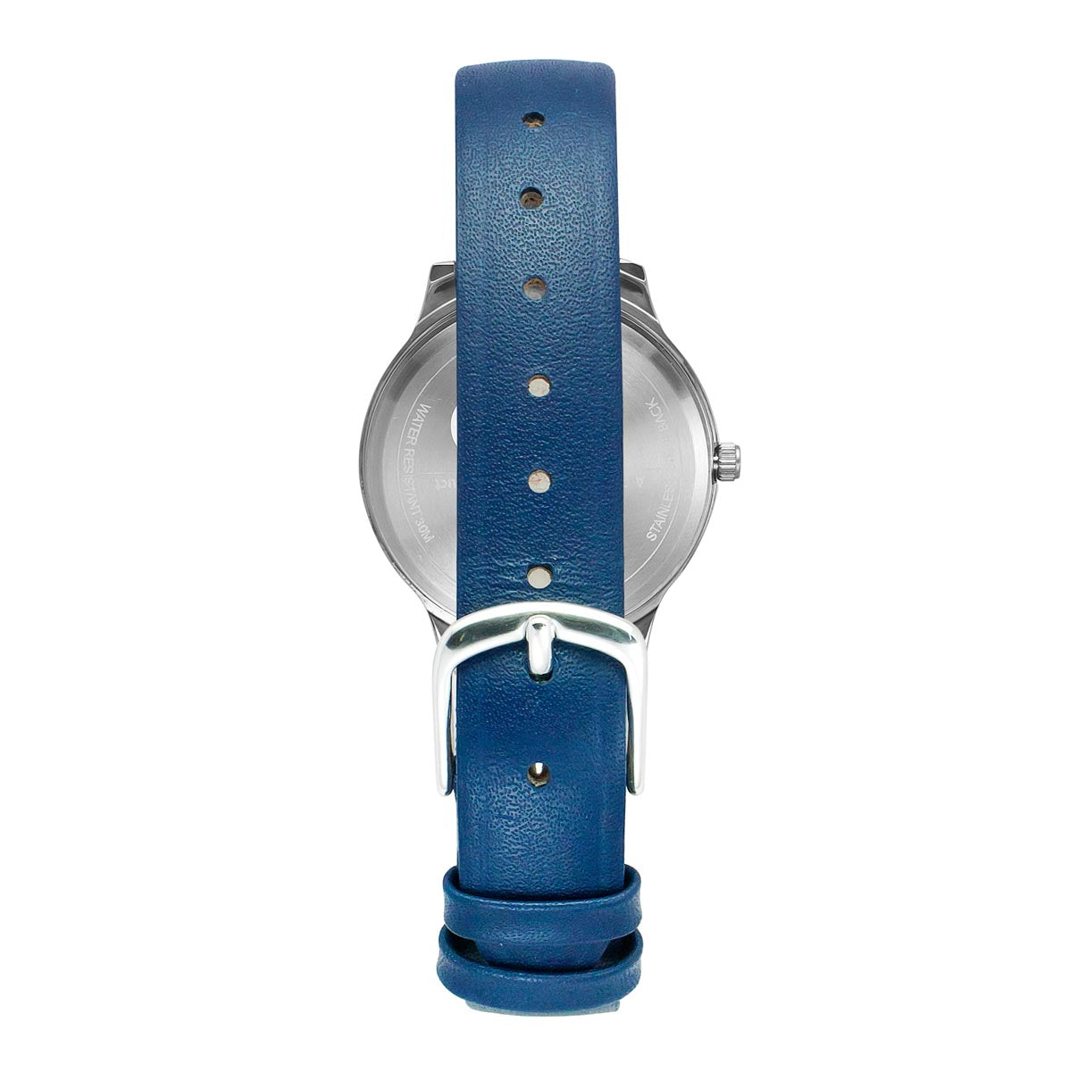 Helix By Timex Blue Round Analog Leather Watch Women -TW022HL30
