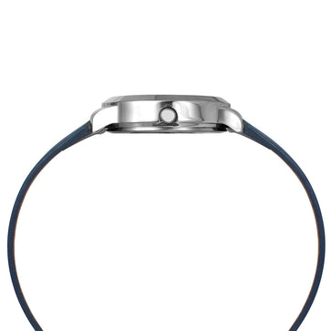 Helix By Timex Blue Round Analog Leather Watch Women -TW022HL30