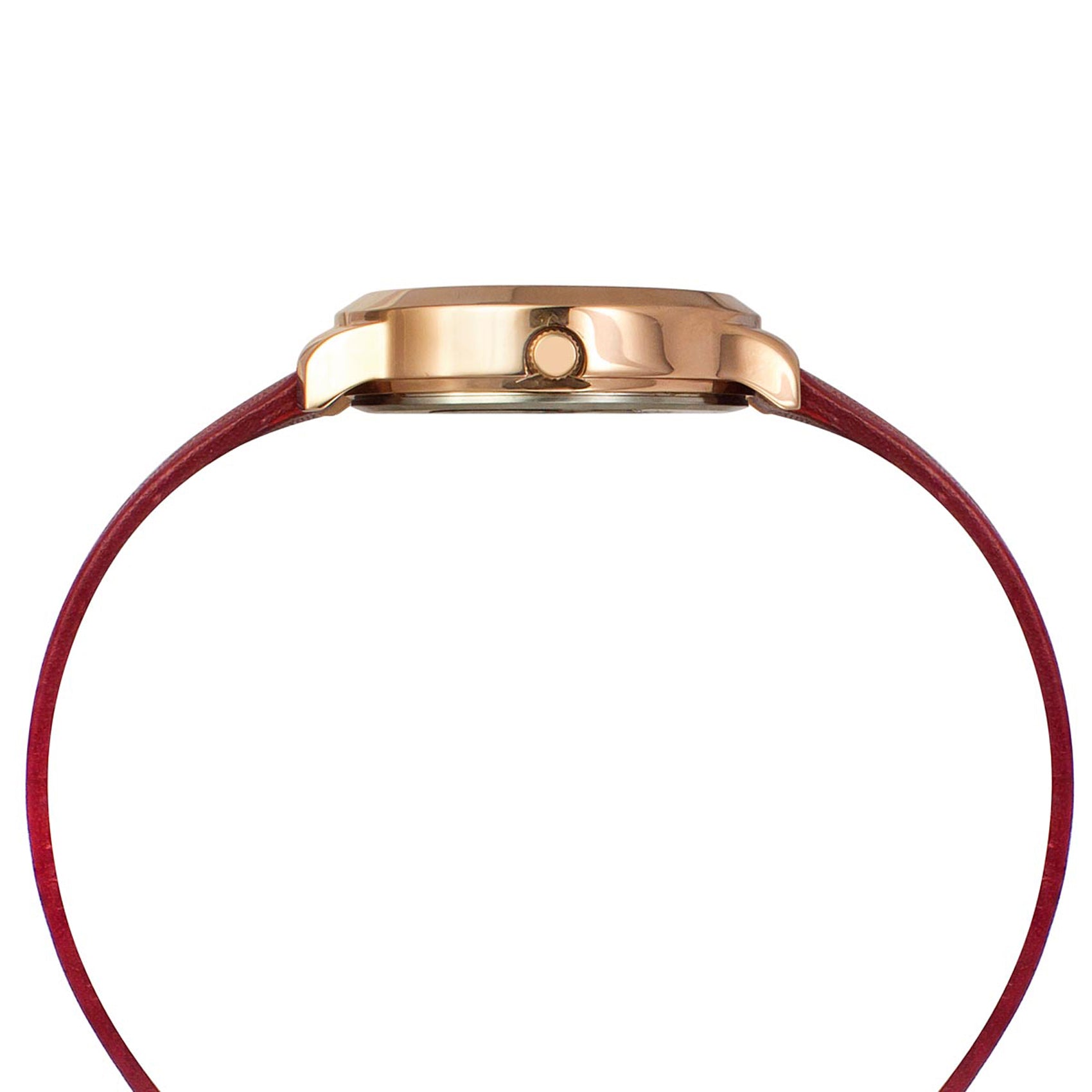 Helix By Timex Maroon Round Analog Leather Watch Women -TW022HL31