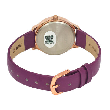 Helix By Timex Magenta Round Analog Leather Watch Women -TW022HL32