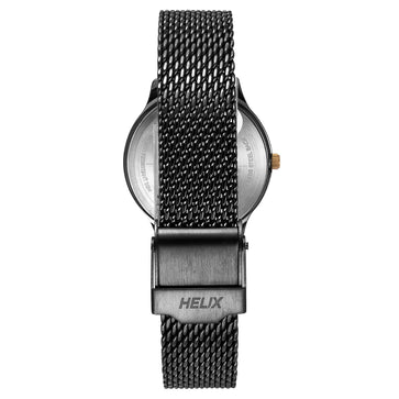 Helix By Timex Black Round Analog Stainless Steel Watch Women -TW022HL36