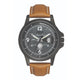 Helix By Timex Grey Round Analog Leather Watch Men -TW023HG14