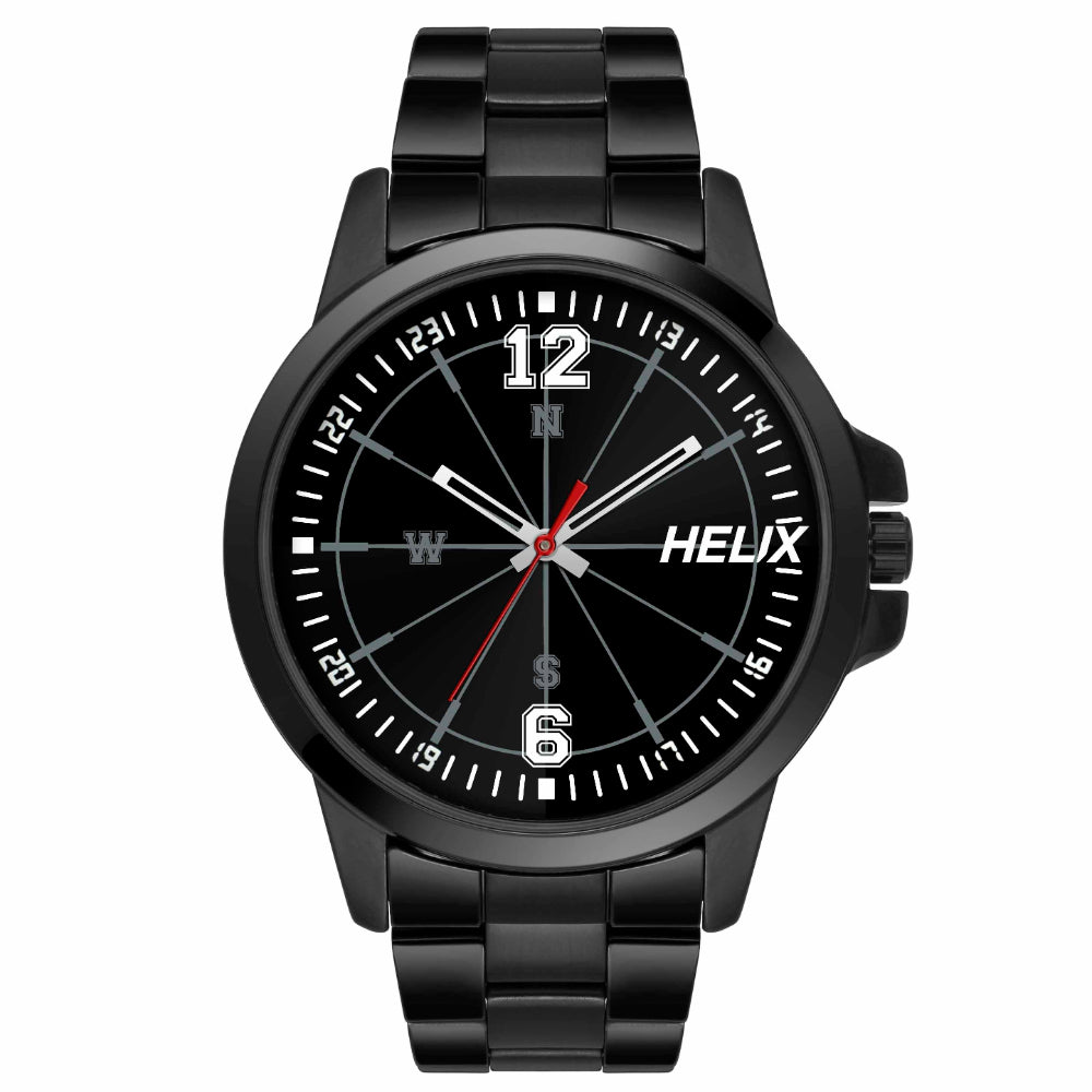 Helix By Timex Black Round Analog Stainless Steel Watch Men -TW023HG27