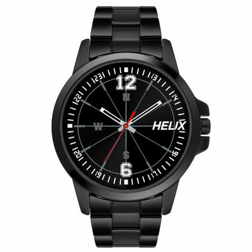 Helix By Timex Black Round Analog Stainless Steel Watch Men -TW023HG27