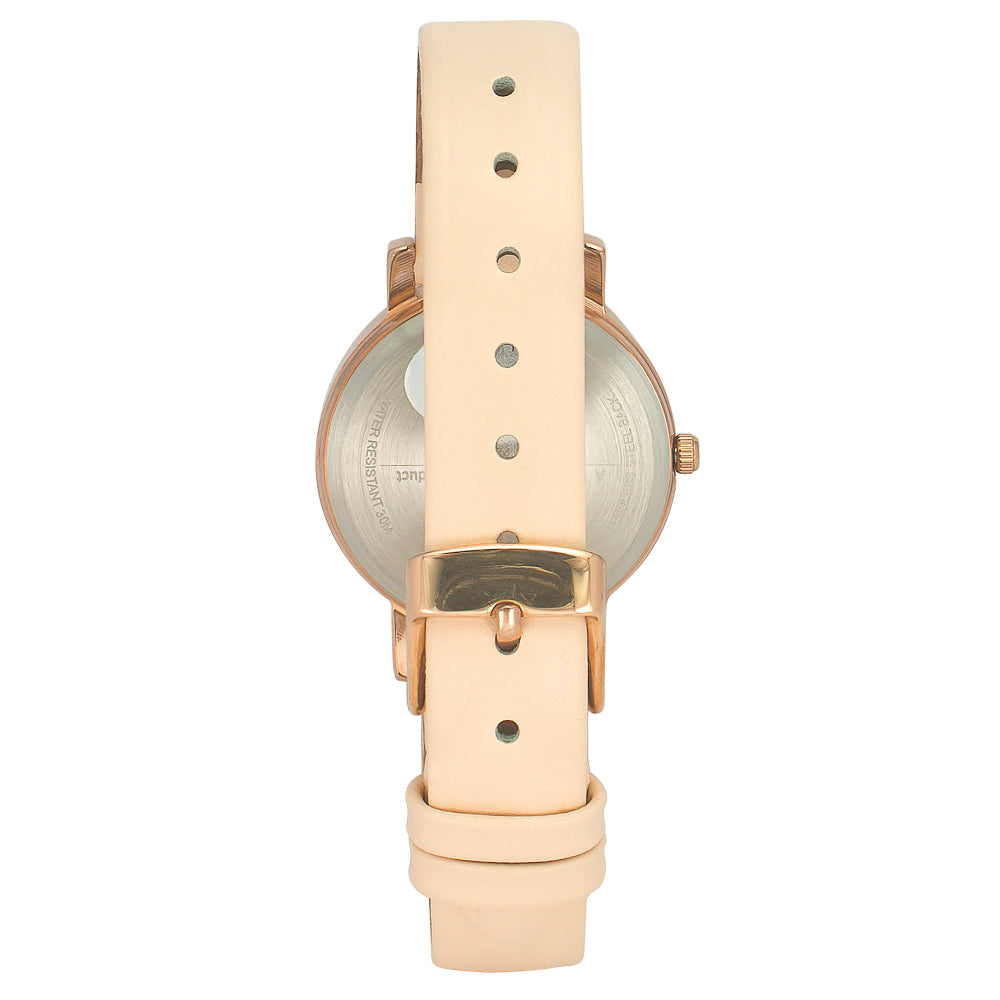 Helix By Timex Pink  Round Analog Leather Watch Women -TW024HL35